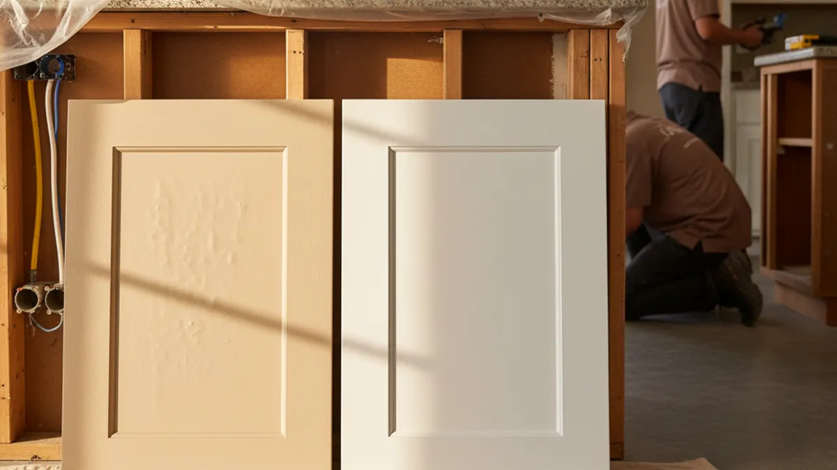 Custom inset cabinets installed in a Tampa Bay kitchen remodel with a built-in range and hood