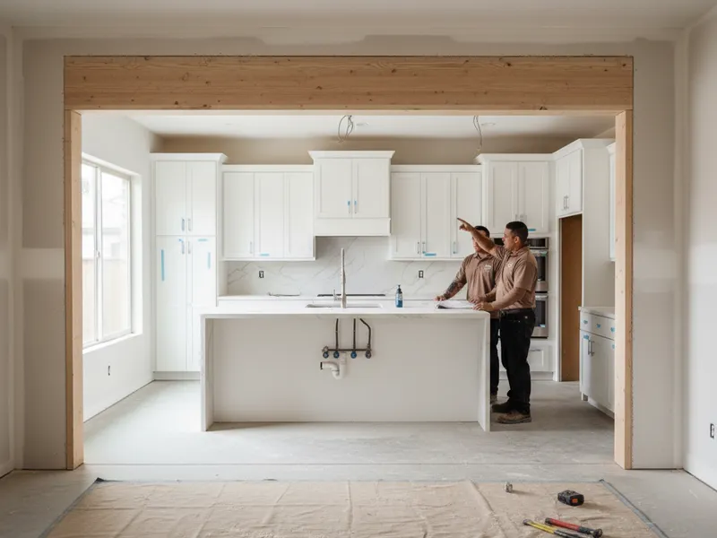 Open concept kitchen with the wall between kitchen and living room removed in a Tampa home