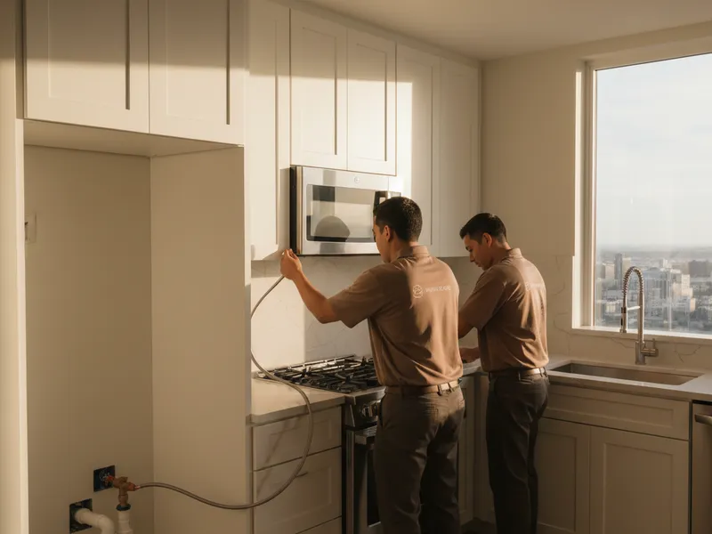 Small condo kitchen remodel with light quartz counters and slim pantry in a St. Petersburg high-rise